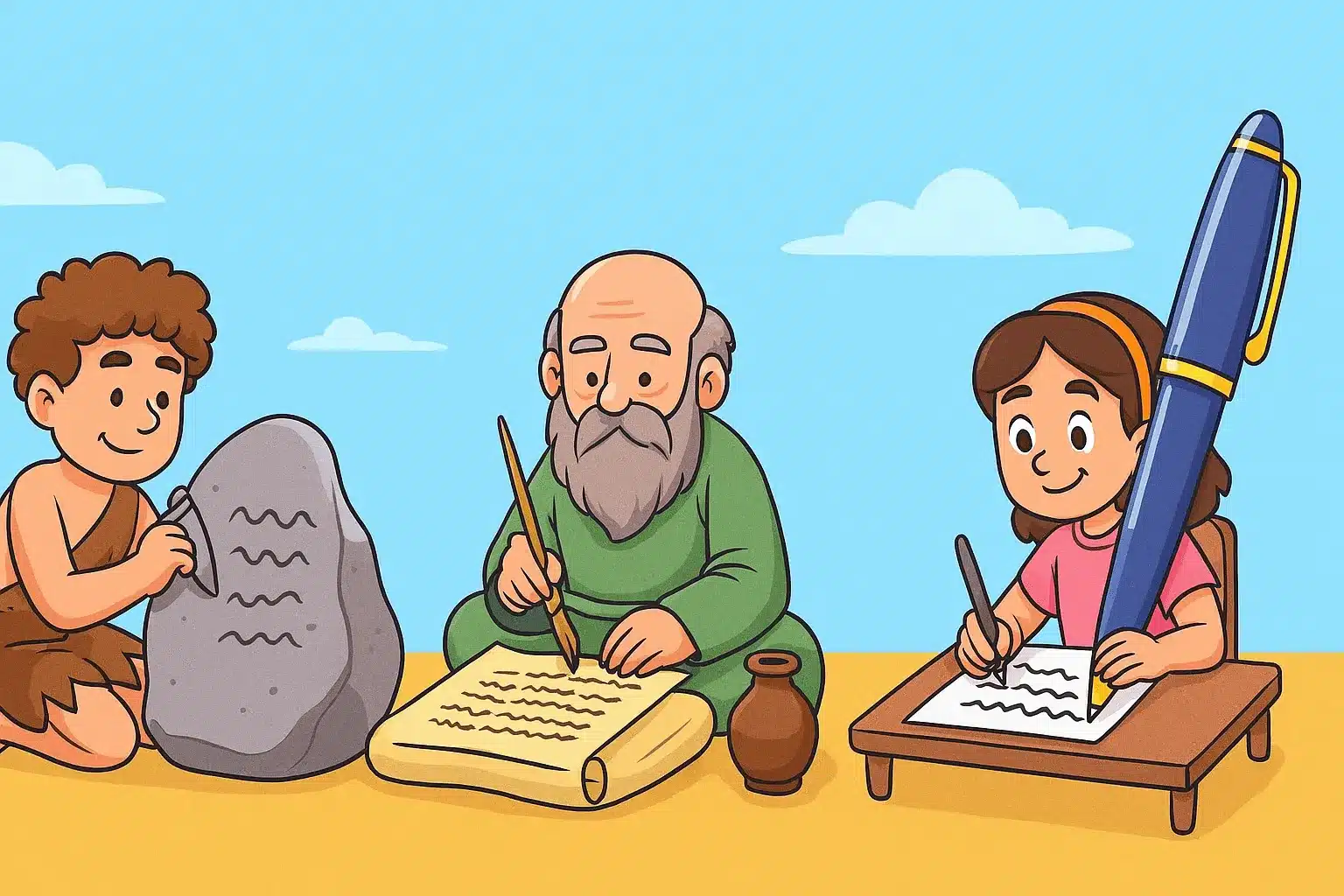 از سنگ و قلم نی تا خودکار امروزی؛ نگاهی به تاریخچه نوشتار