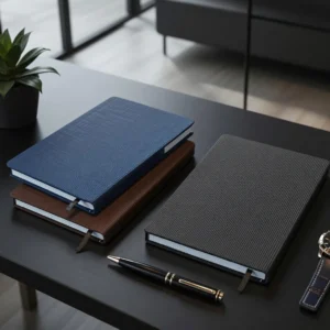 سررسید وزیری 1405 لاین با جلد چرمی و صحافی دوختی