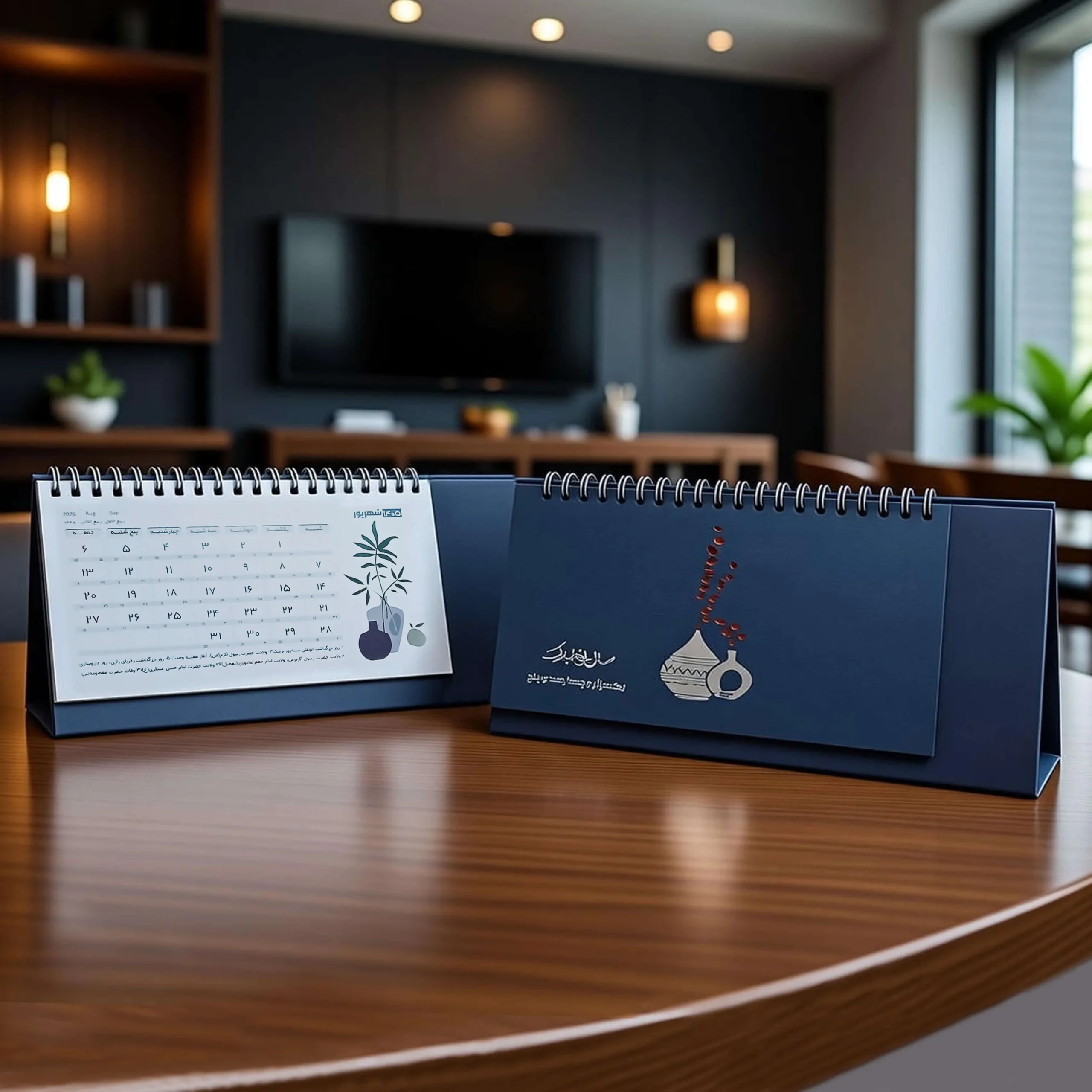 تقویم رومیزی آبگینه افقی